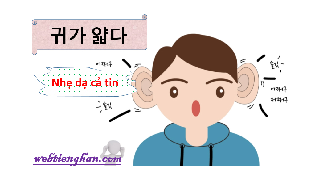 [Quán ngữ] 귀가 얇다 - Nhẹ dạ cả tin - Web Tiếng Hàn